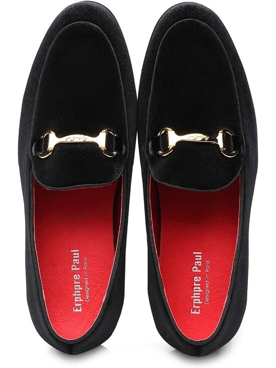 Men\'s Black Velvet Loafers Wedding Party Prom Homecoming Shoes main image 3